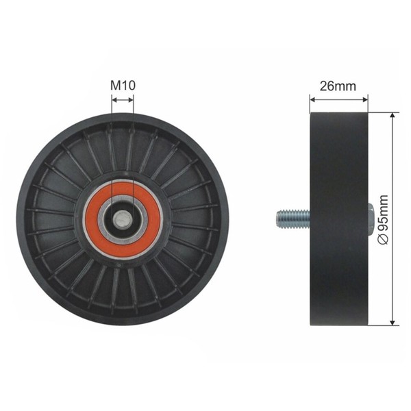NTY Umlenk-/FüHrungsrolle Keilrippenriemen FüR Hyundai I30 FD 1.4 1.6 GD KIA-image