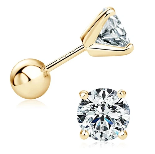 2 CT D Color VVS1 Moissanite Screw Back Ball Stud Earrings for Women Men - GRA - Picture 19 of 20