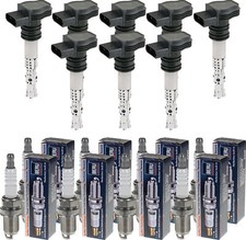 8x ABAKUS Zündspule + BERU Zündkerze für Audi A5 Cabriolet 8F7 S5 quattro