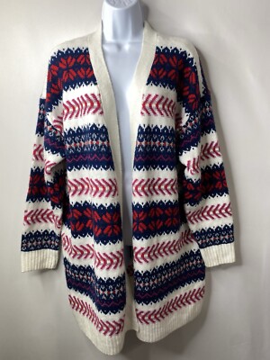 Womens Fair Isle  Christmas Sweater Size XL Petite Ski Lodge Scandi Chic Cozy