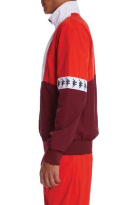 NEW Kappa 222 Banda Darren Full-Zip Windbreaker Jacket- Red/Orange