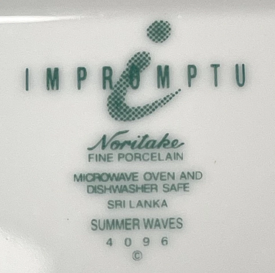 Juego 2 PLATOS NORITAKE Impromptu Summer Waves porcelana fina 12" y 16" 4096 usados en excelente estado Foto 4 de 4
