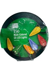 150-Light Faceted LED C6 Multi-Colored Christmas String Lights Spool 49.6 ft.