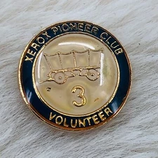 Vtg Xerox Pioneer Club Volunteer 3 Year Member Service Award Lapel Pin Tie Tack
