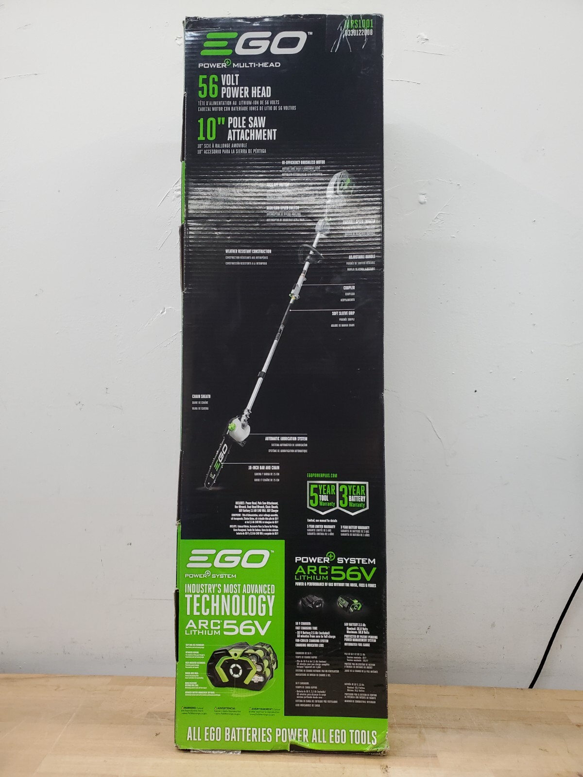 EGO MPS1001 56V Power Head 10" Pole Saw Kit w/2.5AH 56V Battery eBay