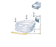 Guarnizione copri faro anteriore sinistro VOLKSWAGEN ATLAS TERAMONT 3CN941119 NUOVO ORIGINALE
