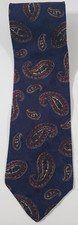 Claiborne 100% Silk Necktie tie Blue multicolor Paisley Made in USA 56"x3.75"