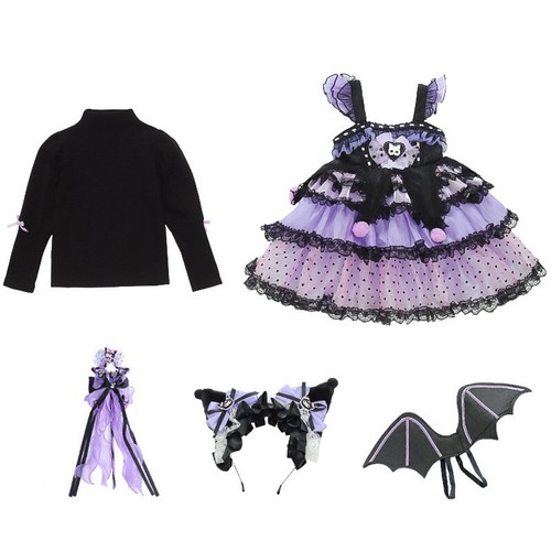 Kids Kuromi Costume Dress Girls Kuromi Lolita Princess Dress Cosplay Book Week - Picture 3 of 32