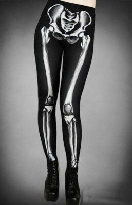Leggings Hose Horror Bones Restyle Skeleton Skelett Knochen