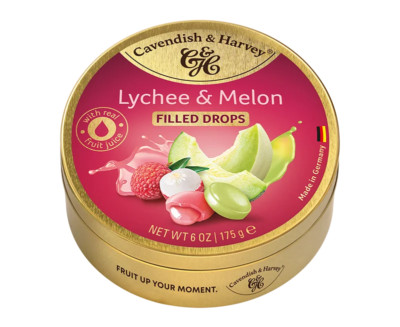 Cavendish & Harvey Bonbons mit Lychee Melone Geschmack Lychee Melon Drops, 175g