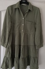 Zara Olive Green Shirt Dress Size XS