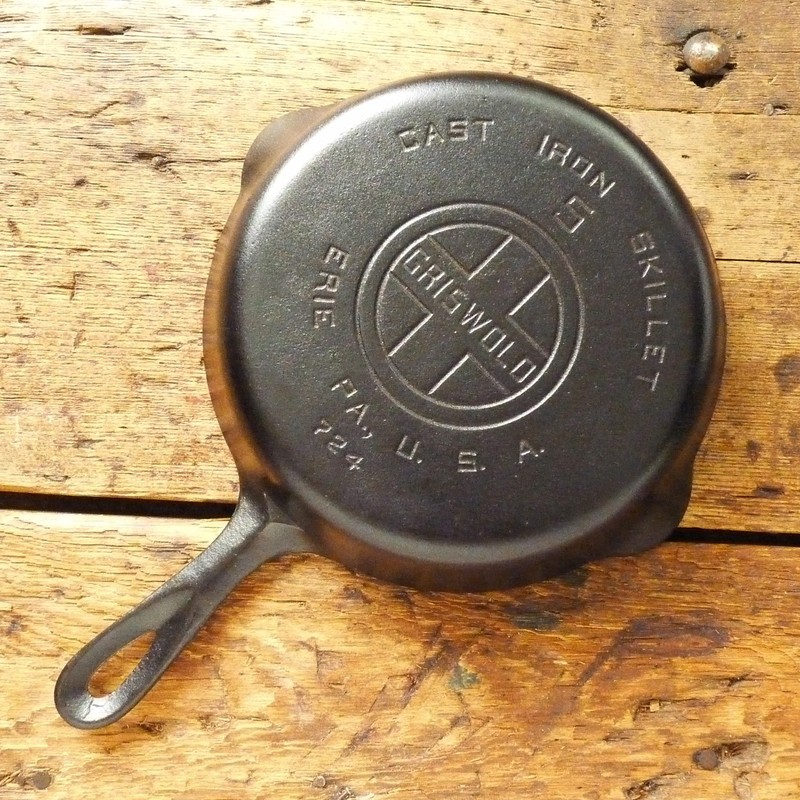 Vintage GRISWOLD Cast Iron SKILLET Frying Pan # 5 LARGE BLOCK LOGO - Ironspoon