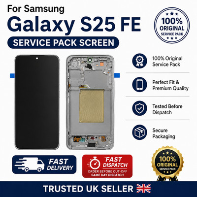 Original Samsung Galaxy S25 FE (SM-S731B) Komplett LCD in Schwarz - GH82-38430A