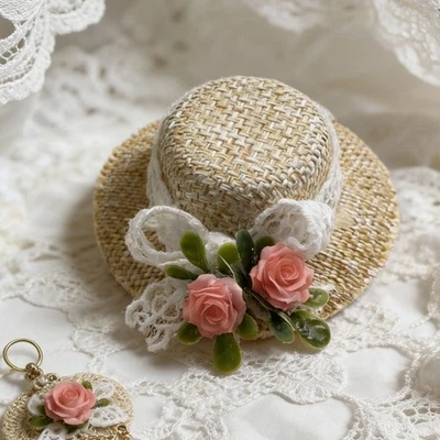 Pour MINI chapeau de paille beige pour poup��es BJD ��chelle 1/6 et pour accesso - Photo 1/4