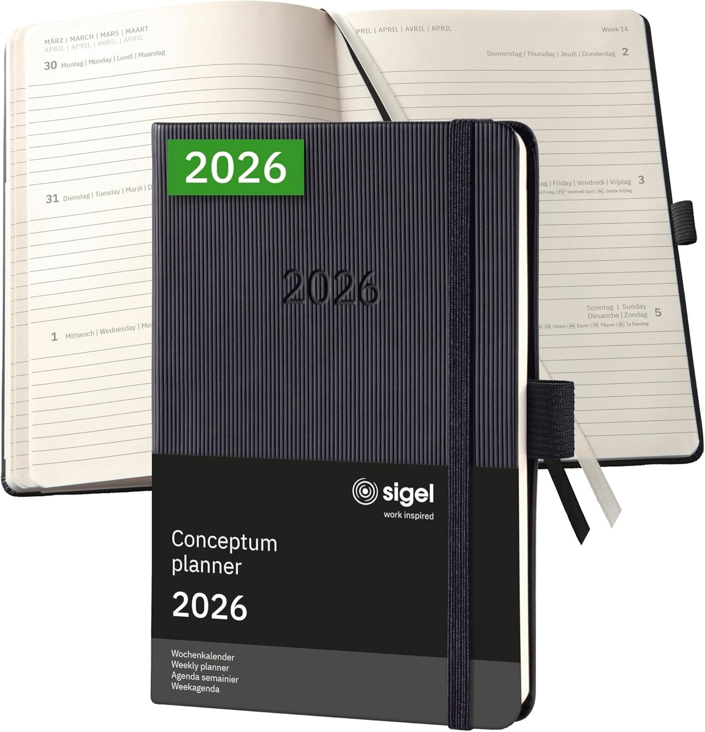 Sigel 2026 Conceptum Weekly Planner A6 Softcover Black