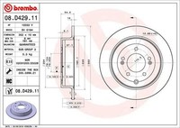 Pack Von 2 - Bremsscheibe 08.D429.11 Brembo FüR Hyundai KIA