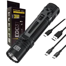Nitecore EDC31 Compact Tactical EDC Flashlight -3,500 Lumens, 380m Beam, Recharg