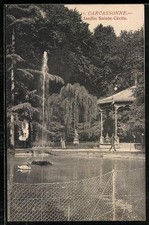 Old postcard Carcassonne, Jardin Sainte-Cécile 1905