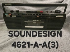 Soundesign sports Boombox 4621 BLK AM/FM Stereo with Cassette Recorder WORKS