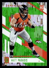 2017 PANINI UNPARALLELED MATT PARADIS 89 MINT LIME GREEN FOOTBALL DENVER BRONCOS