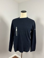 NWT Nautica Heavy Cotton Knit Long Sleeve Navy Blue Sweater Men's Large