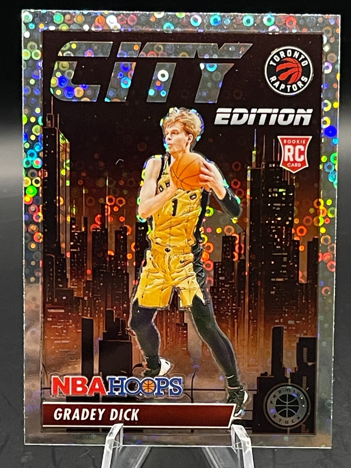 2023-24 NBA Hoops Premium Stock City Edition #6 - Gradey Dick RC (Disco Prizm)