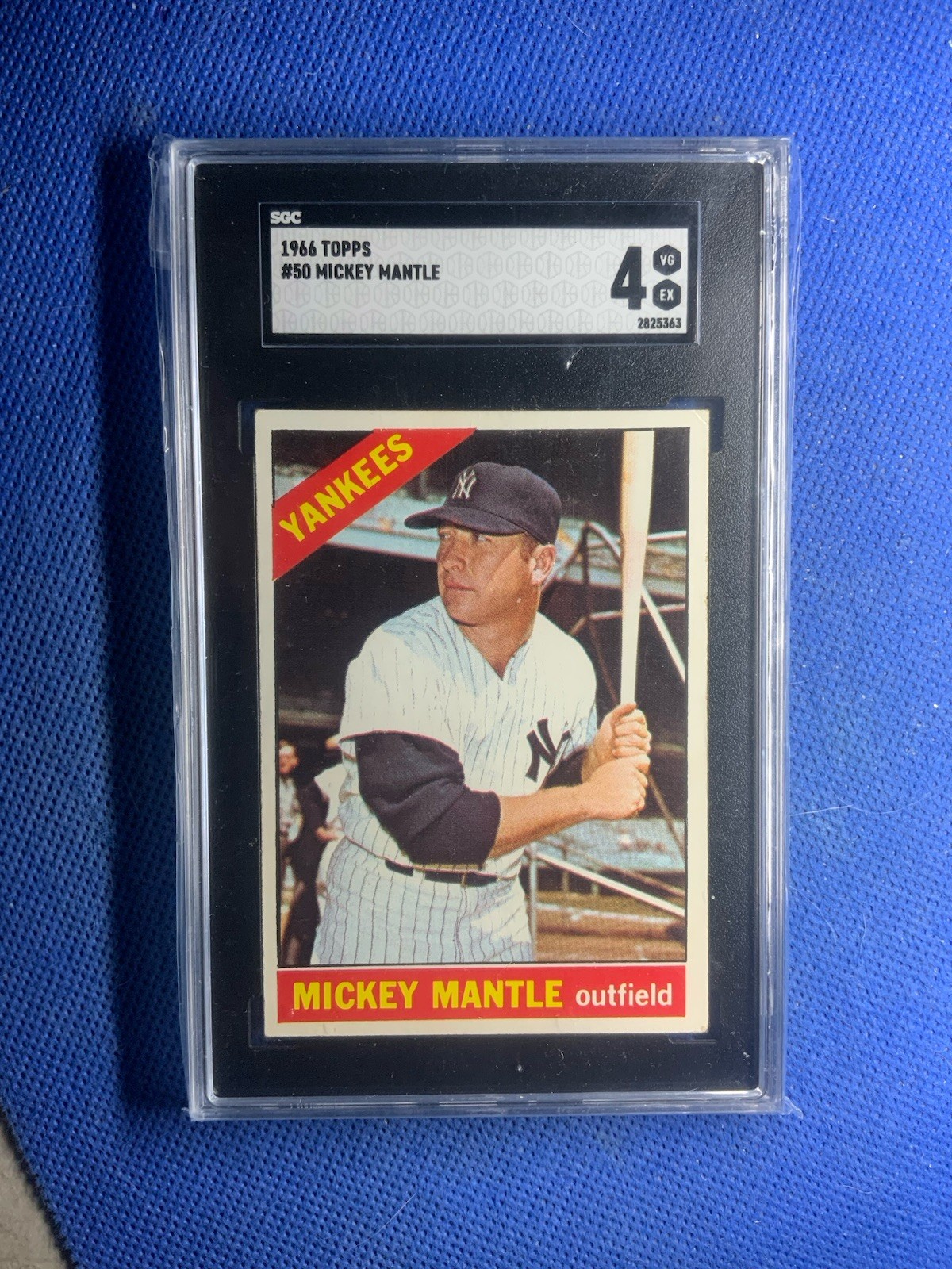 1966 TOPPS BASEBALL #50 MICKEY MANTLE SGC 4 VG-EX HOF YANKEES