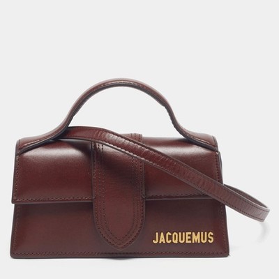 Jacquemus Dark Brown Leather Mini Le Bambino Top Handle Bag | eBay
