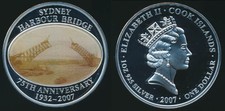 Cook Islands: 2007 $1 Australia Sydney Harbour Bridge 1oz Silver Coloured Proof 