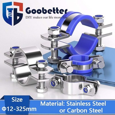 12-325mm Pipe Clip Clamp With/Without Plastic Lined A2 Stainless / Galvanised