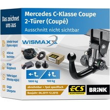 ANHÄNGERKUPPLUNG für C-Klasse Coupe 11-15 vert. abnehmbar BRINK +7pol E-Satz ECS
