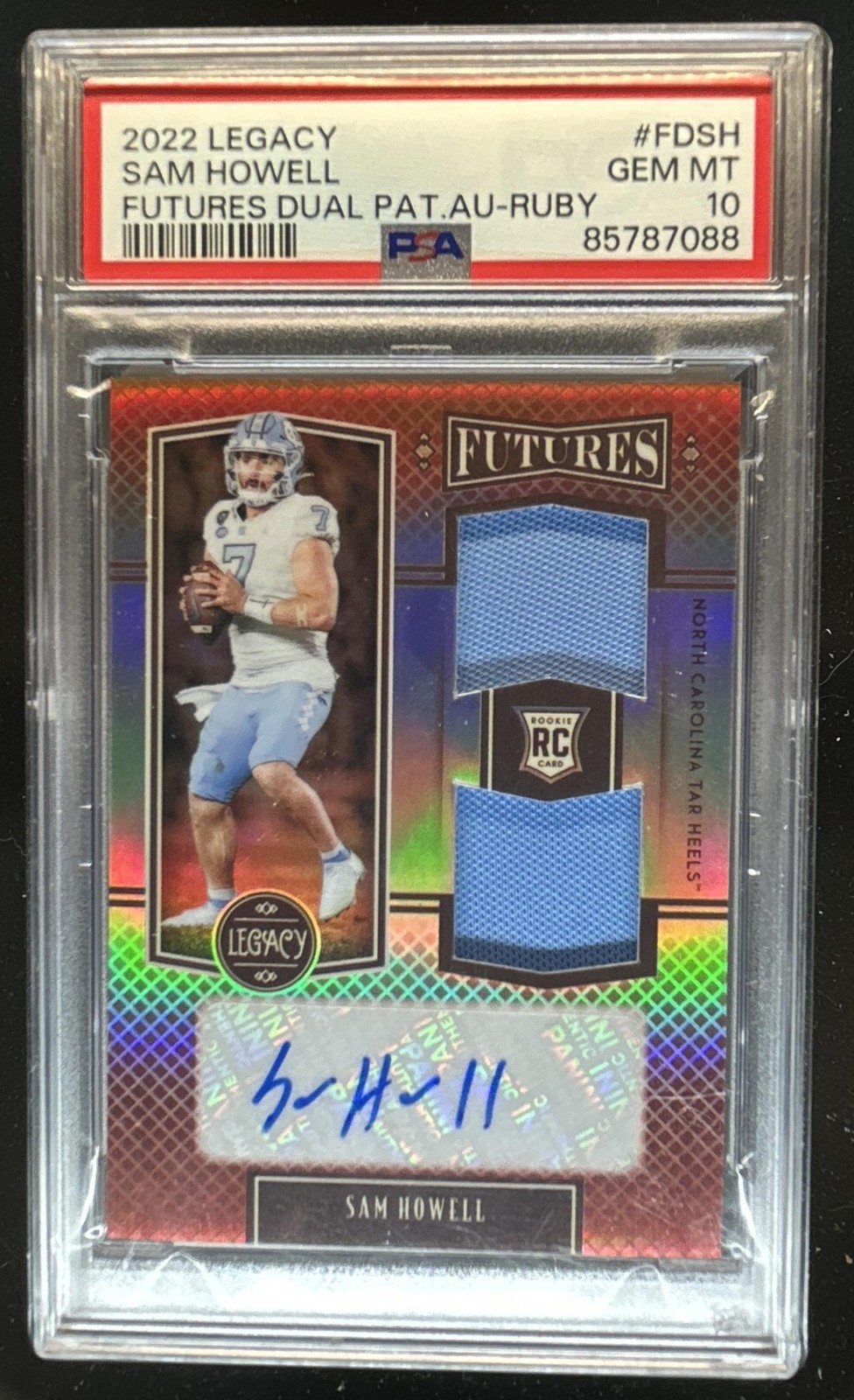 Sam Howell Panini Legacy Futures Dual Patch Autograph #FDSH Ruby