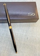 S.T. Dupont Slim Black Laque de Chine Gold Trim  Ballpoint Pen Box