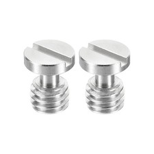 2Pcs 3/8"-16 Thread 15.5mm Length Camera Fixing Screw Flat Slot Tripod Screws