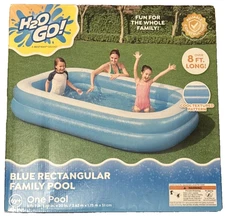 Bestway H2OGO 8ft Long Blue Rectangular POOL 8 Ft 7 in X 69 in X 20