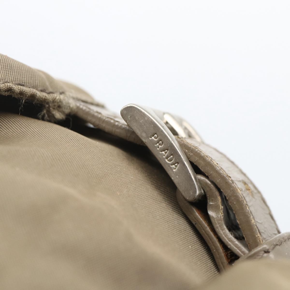 PRADA Backpack Nylon Khaki Silver Auth 163902 thumbnail 17