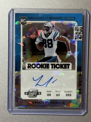 Terrace Marshall Jr Panthers Panini Contenders Optic NFL 2021 ROOKIE AUTO /22