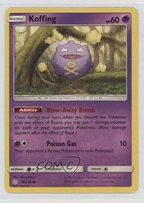 Koffing Pokémon Sun & Moon Cosmic Eclipse #76
