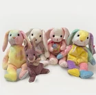 4 Vtg TY Beanie Bunnies Eggerton Hippie Dippy Color Me & Mini Lavender