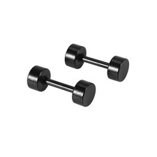 2X(1 Pair of Men's Barbell Titanium steel Ear Studs Earrings 4mm Black A7B3)