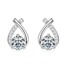 Moissanite Earrings 925 Sterling Silver Screw...