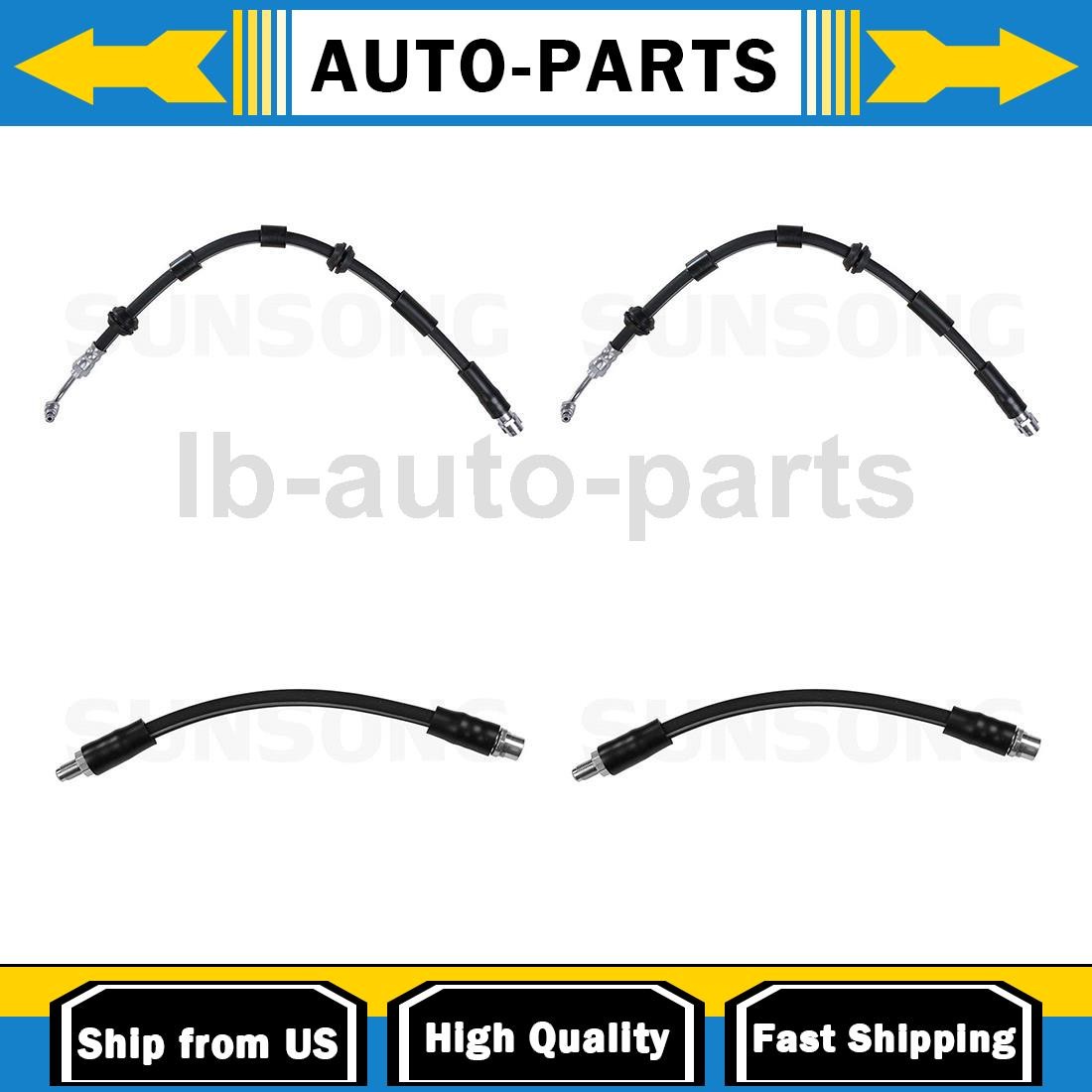 Front Rear Brake Hose Line Hydraulic Brake Hose 4PCS For 2008-2015 Audi R8 4.2L