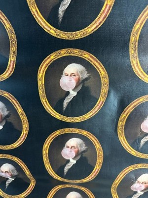 George Washington Bubble Gum Funny History Pre-Pasted Wallpaper by Spoonflower