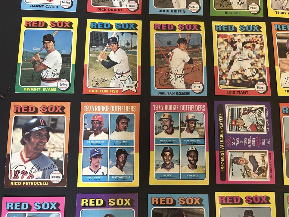1975 Topps BOSTON Red Sox TEAM Set YASTRZEMSKI Fred LYNN Jim RICE Carlton FISK - Image 2 of 4