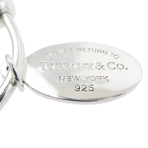 TIFFANY & Co. Oval Tag Screwball Keyring Silver Tone Used LIFE-0 - Picture 5 of 7