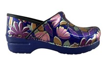 Dansko Women  s Professional Indigo Floral Patent Clog Slip On Shoe Size 39 EU 8