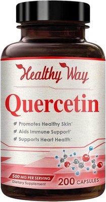 Healthy Way Quercetin 500mg - Antioxidant for Heart, Brain, Skin - 200 Capsules
