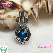 Infinity Violin Guitar - 925 Sterling Silver - Pearl Cage Pendant - 6-8mm