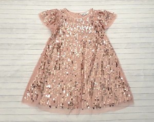 h&m rose gold dress