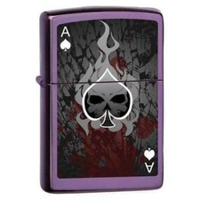Zippo Lighter - Ace of Death w/Skull Purple Abyss - 852205